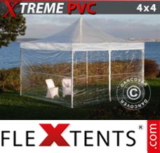 Reklamtält FleXtents Xtreme 4x4m Transparent, inkl. 4 sidor